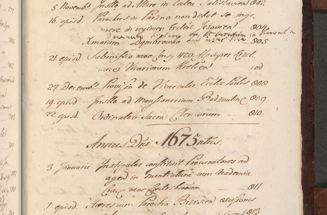 Zdjęcie nr 1712 dla obiektu archiwalnego: Acta actorum episcopalium R. D. Andreae Trzebicki ab anno 1670 ad annum 1675 mensem Martinum acticatorum Volumen V