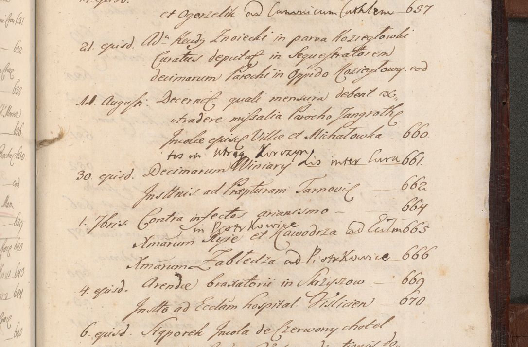 Zdjęcie nr 1706 dla obiektu archiwalnego: Acta actorum episcopalium R. D. Andreae Trzebicki ab anno 1670 ad annum 1675 mensem Martinum acticatorum Volumen V