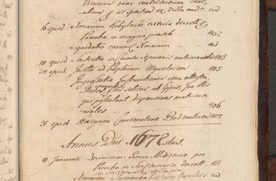 Zdjęcie nr 1692 dla obiektu archiwalnego: Acta actorum episcopalium R. D. Andreae Trzebicki ab anno 1670 ad annum 1675 mensem Martinum acticatorum Volumen V