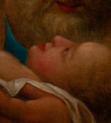 Zdjęcie nr 11: Ołtarz jednoosiowy, jednokondygnacyjny ze zwieńczeniem. Mensa w typie sarkofagowym, z monogramem „S[więty] J[ózef]” na ścianie frontowej. Nastawa ołtarzowa na cokole o wklęsłym rzucie, zwężająca się ku górze, ujęta po bokach szerokimi spływami wolutowymi, zdobionymi zwisami z kampanul, a w dolnej części cekinami. W polu ołtarza obraz św. Józefa z Dzieciątkiem w złoconej ramie o kształcie prostokąta stojącego, zamkniętego łukiem półkolistym. Kondygnację zamyka profilowany gzyms w kształcie łuku nadwieszonego. Zwieńczenie w formie zbliżonej do stojącego prostokąta, ujęte po bokach spływami wolutowymi. W polu, w kartuszowej ramie, zdobionej ornamentem rocaille’owym obraz „Św. Barbara”. Zwieńczenie zamknięte profilowanym gzymsem o przebiegu wklęsło-wypukłym. Na szczycie rokokowy akroterion. Ołtarz utrzymany w kolorystyce kości słoniowej ze złoceniami w partiach ornamentów i profilowań.

