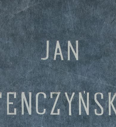 Zdjęcie nr 1: Płyta w kształcie stojącego prostokąta wykonana z ciemnego kamienia, wmurowana w posadzkę nawy głównej kościoła. Na niej kuty, podkreślony jasnym kolorem napis „JAN / TENCZYŃSKI / †1638” 