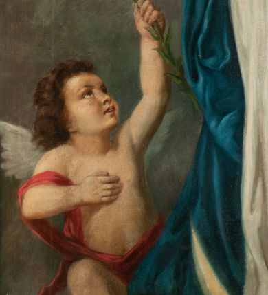 Zdjęcie nr 13: Ołtarz przyścienny, architektoniczny, jednokondygnacyjny, jednoosiowy, ze zwieńczeniem.  Mensa w formie prostopadłościanu. Antepedium malowane: pośrodku medalion otoczony baldachimem utworzonym z królewskiego płaszcza, spiętego u góry koroną, z chwostami po bokach. W polu scena ukazująca odnalezienie pierścienia św. Kingi w bryle soli. Po bokach medalionu wolutowo zakręcona wić roślinna zakończona wazonami z kwiatami. Całość ukazana na ciemnozielonym tle. Tabernakulum w formie prostopadłościennej skrzynki, ustawione na niskim cokoliku, flankowane parą pilastrów z bazami, kanelowanymi trzonami i kapitelami kompozytowymi podtrzymującymi proste belkowanie z trójkątnym przyczółkiem. Zwieńczenie w formie prostopadłościennego postumentu, na którym ustawiony krucyfiks. Drzwiczki w kształcie stojącego prostokąta, zamkniętego łukiem nadwieszonym. W polu monogram Marii, gwiazda i wieniec z róż. Nad drzwiczkami, w przyłuczach dwie gałązki róż. Retabulum umieszczone na zdwojonym cokole, flankowane kolumnami, ustawionymi na tle zwielokrotnionych pilastrów podtrzymujących wyłamane belkowanie; na osi kolumn przerwany wolutowy przyczółek. W polu głównym nastawy płytka wnęka, ujęta złoconą i profilowaną ramą w kształcie stojącego prostokąta zamkniętego łukiem wklęsło-wypukłym z uskokami. Pośrodku obraz „Matki Boskiej Nieustającej Pomocy”, a na zasuwie obraz „Matki Boskiej Niepokalanie Poczętej”. W górnej części ramy złocony kartusz z napisem „MARIA”. Zwieńczenie o delikatnie wklęsłych bokach ujętych spływami wolutowymi i rzędem kampanul, zamknięte łukiem nadwieszonym z profilowanym gzymsem. Nad nim złocona muszla palmetowa ujęta dwoma spływami wolutowymi. U szczytu zwieńczenia, po bokach ustawione dwa wazoniki z kwiatami. W polu zwieńczenia obraz „Św. Jacek” ujęty w ramę o fantazyjnym wykroju.  Podpory ustawione na bazach, kapietle kompozytowe, trzony kolumn gładkie, natomiast trzony pilastrów kanelowane. Struktura malowana w kolorze ciemnozielonym, ornamenty i detale złocone.
