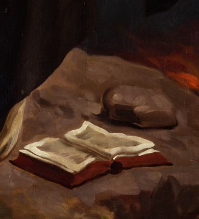 Zdjęcie nr 11: Ołtarz architektoniczny, dwukondygnacyjny, jednoosiowy ze zwieńczeniem. Mensa prostopadłościenna, antepedium w kształcie leżącego prostokąta, flankowane dwoma kanelowanymi pilastrami. W polu, w złoconej ramie dwie połączone płyciny w kształcie stojącego prostokąta wypełnione symetryczną dekoracją z akantu na błękitnym tle. Tabernakulum w formie prostopadłościennej, marmurowej skrzynki, zamknięte od góry prostym, złoconym gzymsem. Ścianka frontowa i drzwiczki obwiedzione złoconymi listwami, w polu łaciński krzyż. Cokół nastawy ustawiony na jednym stopniu, pośrodku zdobiony płyciną w kształcie leżącego prostokąta o zaokrąglonych krótszych bokach, imposty dekorowane mniejszymi płycinami wypełnionymi dekoracją roślinną. Pierwsza kondygnacja ujęta parą kolumn dźwigających przerwane belkowanie z przyczółkami, po bokach dodatkowo flankowana uszami wykończonymi ornamentem małżowinowo-chrząstkowym. W polu głównym obraz Matki Boskiej Szkaplerznej oraz św. Józefa z Dzieciątkiem i ze św. Janem Chrzcicielem na zasuwie, nad nimi para, małych uskrzydlonych aniołków. Po bokach nastawy dwie rzeźby: po prawej św. Katarzyna Aleksandryjska, a po lewej św. Barbara. Na przyczółkach usadzone dwie rzeźby aniołów z rozłożonymi szeroko rękami. Kolumny ustawione na tle prostokątnych płycin, z bazami, trzony gładkie, kapitele kompozytowe. Druga kondygnacja flankowana parą kolumn podtrzymujących wyłamane belkowanie. W polu, w ramie o kształcie stojącego prostokąta o ściętych narożach obraz św. Katarzyny Aleksandryjskiej. W zwieńczeniu promienista gloria z monogramem Marii na błękitnym tle, obwiedzionym wieńcem z obłoków. Struktura malowana w kolorze naturalnego drewna, ornamentyka złocona, detale srebrzone i błękitne.

