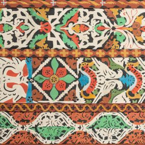 Zdjęcie nr 1: Polichromia pokrywa praktycznie całe wnętrze kościoła wraz z przedsionkiem. Przy wejściu, na stropie pod wieżą znajduje się polichromia patronowa. Jest wielobrawna, z motywami architektonicznymi, geometrycznymi, roślinno-kwiatowymi i figuralnymi – jeleniami, parami gołąbków, orłami, smokami. Wśród nich postać jeźdźca z kopią i grupa ludzi udających się na polowanie, poniżej których napis „Odbudowę kościoła, urządzenie wnętrza i rekonstrukcję dokonano staraniem Ks(iędza) Andrzeja Braszki / w czasie od lipca 1932 do grudnia r(oku) (19)39. / Pracę rozpoczął Władysław Cichoń + Skończył Adam Stalony-Dobrzański z Eugeniuszem Pisarkiem”. W polichromii przedsionka przeważają kolory  biały, czerwony, zielony, niebieski, żółty i czarny. Ponad wejściem do nawy napis  „ZACZNIJCIE / WARGI NASZE / CHWALIĆ PANNĘ / ŚWIĘTĄ / ZACZNIJCIE OPOWIADAĆ / CZEŚĆ JEJ NIEPOJĘTĄ”  i po drugieh stronie „PRZYBĄDŹ NAM. MIŁOŚCIWA PANI / KU POMOCY / A WYBAW NAS / Z RĄK POTĘŻNYCH / NIEPRZYJACIÓŁ MOCY”. Poniżej „CHWAŁA OJCU I SYNOWI JEGO PRZEDWIECZNEMU”.
W prezbiterium na ścianie i na suficie imitacja kasetonów z rozetami z przewagą koloru zielonego uzupełnionego czerwonym na ścianie i czarnym oraz bladożółtym na stropie. W centrum sufitu postać Matki Boskiej z Dzieciątkiem na lewym ramieniu, za którymi dwaj aniołowie skłaniający głowy. Maria ma poważną twarz o delikatnych rysach, ciemne oczy i wąski nos, na głowie otwartą koronę, wokół niej nimb. Jest ubrana w jasną sukienkę i intensywnie niebieski płaszcz. Dzieciątko prawą ręką błogosławi, lewą trzyma rękę Marii. Ma owalną, delikatną twarz, a na sobie jasną tunikę i zamkniętą koronę. 
W nawie, pośród takich samych kasetonów jak w prezbiterium, na sklepieniu wyobrażenie św. Michała Archanioła zabijającego szatana. Ponad nim postać anioła splatającego dłonie pod brodą. Archanioł spogląda pod stopy, w prawej ręce trzyma skierowany ostrzem w stronę potwora miecz, lewą ma opuszczoną do boku. Ma na sobie zieloną tunikę przewiązaną szerokim, góralskim pasem i czerwony płaszcz. Jasne postrzępione plamy ponad jego plecami sugerują skrzydła. Anioł powyżej jest ubrany w czerwoną sukienkę, nad nim płynnie uchodzą w górę ulistnione linie. Na ścianach nawy, pod linią stropu, rząd klęczących aniołów między kwitnącymi kwiatami. Każdy jest ubrany w zielonożółtą sukienkę i sandały, ma włosy do ramion i złoty nimb. Skrzydła z różnie ułożonych piór są wielobarwne. Anioły klęczą na linii ornamentu, ściana poniżej jest jasnoniebieska, z napisem powyżej opisanych przedstawień. 
Na skośnych fragmentach stropu imitacja drobniejszych kasetonów o falistym zarysie, wypełnionych krzyżami równoramiennymi. Wszystkie ciemnożółte, większość na czarnym tle, niektóre na tle zielonym tworzą kształt rombów. Na krawędzi motywy geometryczne, które mogą sugerować płonące serca. 
Na parapecie chóru fragmenty dawnej polichromii o motywach liściasto-wiciowych z rozwiniętymi kwiatami i motywem żołędzia. Między nimi ludzka głowa. Malowidło utrzymane w dominującym kolorze brązu, z elementami zielonymi i czerwonymi. 
