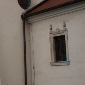 Zdjęcie nr 1: Kaplica pod wezwaniem Najświętszej Marii Panny i Wszystkich Świętych przylega do kościoła od południa, do pierwszego przęsła nawy, z którą komunikuje się za pomocą półkoliście zamkniętej arkady. Zbudowana została na planie kwadratu. Nakryto ją półsferyczną czaszą na pendentywach i zwieńczono latarnią. Wnętrze artykułowano za pomocą ślepej arkady z pilastrami i archiwoltami, ozdobionymi rzeźbioną dekoracją roślinną i kasetonami z rozetami w podłuczu. Ściany kaplicy zamyka wydatne belkowanie z fryzem i łacińską inskrypcją: "DEVS MEVS ET OMNIA / DILEXI DOMINE DECOREM DOMVS / TUAE ET LOCUM HABITATIONIS GLORAE TUAE PSAL(MUS) XXV". Na czterech pendentywach umieszczono stiukowe kartusze, z czego dwa od strony wschodniej są są puste, a dwa od strony zachodniej wypełniają herby skwadrowane: Gryf, Kotwicz, Kotwicz, Zabawa i Jastrzębiec, Nowina, Gozdawa, Pobóg. Wnętrze doświetlają trzy takie same okulusy umieszczone na każdej ze ścian. Czwarty okulus w ścianie północnej jest zaślepiony. Glify okulusów dekorowane są kasetonami z rozetami. Ściany kaplicy oraz wnętrze kopuły i latarni pokrywa polichromia figuralna. Po arkadą na ścianie wschodniej zawieszono obraz Matki Boskiej z Dzieciątkiem w bogato rzeźbionej roślinno-kwiatowej ramie zwieńczonej godłem z dwiema skrzyżowanymi laskami marszałkowskimi. Pod obrazem znajduje się nagrobek dziecięcy Jana Czuryły (zm. 1560) w formie płaskorzeźbionej, prostokątnej płyty z wyobrażeniem zmarłego. Nad płytą zlokalizowano mniejszą z inskrypcją odnoszącą się do zmarłego. Z kolei wnętrze arkady z herbem Gryf w kluczu na ścianie południowej wypełnia trójosiowy nagrobek Branickich z półokrągłym zwieńczeniem. Natomiast w arkadzie zachodniej wyobrażono scenę Zdjęcia z krzyża w formie malowidła ściennego. Wyposażenie wnętrza dopełniają dwie drewniane ławy kościelne. Ściany zewnętrzne wspierają dwie niskie przypory widoczne w narożach kaplicy. Całość zakończona jest belkowaniem z fryzem zawierającym inskrypcję: "AD LAVDEM DEI OPT(IMO) M(AXIMO) BEATEQUE GENITRICIS MARIAE VIRGINIS ET OMNIUM SANCTORU(M) HONOREM JOHANNES A RVSCZA BRANICZKI VENATOR CRACOVIEN(SIS) ET CAPITANEVS NIEPOLONICEN(SIS) - HANC CAPELLAM EX FVNDAMENTIS EREXIT ANNO D(OMI)NI 1596". Na ścianie południowej widnieje półokrągła blenda z malowanym przedstawieniem Matki Boskiej Częstochowskiej. Latarnię kaplicy wieńczy głowica z czterema maskami maszkaronów, na której wspiera się złocona kula z krzyżem.