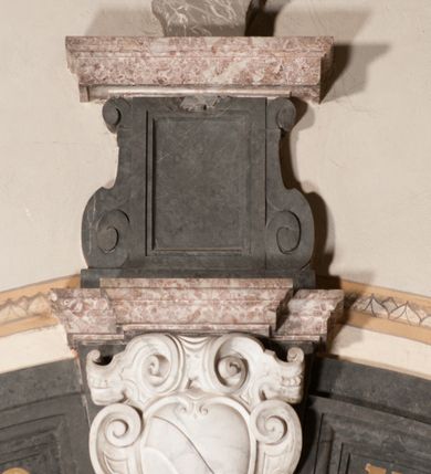 Zdjęcie nr 146: Kaplica zbudowana została na planie kwadratu i nakryta wzniesioną na pendentywach kopułą z latarnią. Przylega do kościoła od północy, do pierwszego przęsła nawy, z którą komunikuje się zamkniętym półkoliście przejściem. Wnętrze artykułowane jest w oparciu o schemat starożytnego łuku triumfalnego za pomocą osadzonych na wysokim cokole pilastrów z kompozytowymi głowicami. Pilastry podtrzymują wydatne belkowanie, ozodbione dekoracją stiukową w postaci puttów, festonów owocowych, rozet oraz kartuszy. Równocześnie pilastry ujmują półkoliste arkady, dwie niższe i większą, środkową. Niższe arkady wypełniają obrazy ze scenami z życia św. Karola Boromeusza. Ponad nimi w prostokątnych, stiukowych, obramieniach znajdują się malowane przedstawienia różnych świętych. W środkowej arkadzie ściany północnej umieszczono okazały późnobarokowy ołtarz z cudownym wizerunkiem św. Karola Boromeusza. Z kolei w arkadach wschodniej i zachodniej rozmieszczono prostokątne okna. Poniżej okna w arkadzie zachodniej znajduje się wyjście na zewnątrz kaplicy zaopatrzone w metalowe, prostokątne drzwi. Natomiast pod oknem w ścianie wschodniej zawieszono tablicę pamiątkową ku czci papieża Jana Pawła II. Arkadę wejściową do kaplicy zamyka prostokątna, brązowa krata. W jej podłuczu od wnętrza na wzór tympanonu umieszczono stiukowy kartusz z herbem Szreniawa, podtrzymywany przez dwa anioły. Ściany tarczowe podniebia przepruto czworobocznymi oknami ujętymi w stiukowe obramienia wolutowe. Na pendentywach przedstawiono w czterech stiukowych kartuszach herby: Szreniawa, Gryf i Kotwicz. Czwarty kartusz jest pusty. Czaszę kopuły wypełnia iluzjonistycznie malowana architektura podzielona na dwie strefy. Dolną artykułują pary pilastrów ujmujące okulusy oraz tralkowa balustrada, a górną gurty wyznaczające pola dla dekoracji ornamentalnej. Ściany zewnętrzne kaplicy zostały podzielone za pomocą kamiennych gzymsów i lizen na dwie trójosiowe kondygnacje, z których górna odpowiada wysokością smukłemu cokołowi mieszczącemu wejście. Zewnętrzne pola każdej elewacji dekorowane są płaskimi pasami tynku w układzie wzoru geometrycznego, zbliżonego do okuciowego. Okna i portal zostały ujęte w profilowane kamienne obramienia. Na ścianie północnej w środkowej kondygnacji pod kartuszem z herbem Szreniawa umieszczono tablicę fundacyjną z napisem: STANISLAUS COMES IN WIŚNICZ LUBOMIRSKI / PALATINUS ET GENERALIS CRACOVIEN[SIS] / SCEPUSIEN[SIS], BIALLOCERKIEVIEN[SIS] / ZATHORIEN[SIS], NIEPOLOMICIEN[SIS] E[T]C[ETER]A, E[T]C[ETER]A, CAPITANEUS / CAPELLAM HANC, / S[ANCTO] CAROLO BARRHOMAEO SUO TUTELARI PATRONO / POST RECEPTA SA[N]CTI HUIUS MERITIS TOT BENEFICIA / DICATAM / EX FUNDAMENTIS EREXIT, DONAVIT / EXORNAVIT, / ANNO D[O]MI[NI], 1640 (Stanisław hrabia na Wiśniczu Lubomirski wojewoda i starosta generalny krakowski, starosta spiski, białocerkiewski, zatorski, niepołomicki, i tak dalej, i tak dalej, tę kaplicę, poświęconą św. Karolowi Boromeuszowi, swojemu patronowi opiekuńczemu, po otrzymaniu tak wielkich łask za wstawiennictwem tego świetego, od fundamentów wzniósł, uposażył i ozdobił, roku Pańskiego 1640). Dach kaplicy oraz latarnia pokryte są blachą miedzianą.
