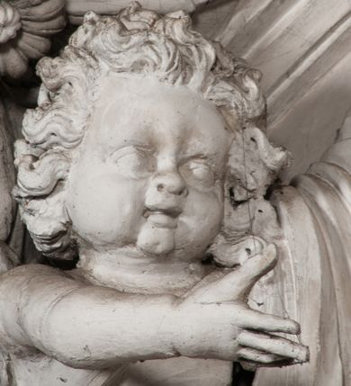 Zdjęcie nr 98: Kaplica zbudowana została na planie kwadratu i nakryta wzniesioną na pendentywach kopułą z latarnią. Przylega do kościoła od północy, do pierwszego przęsła nawy, z którą komunikuje się zamkniętym półkoliście przejściem. Wnętrze artykułowane jest w oparciu o schemat starożytnego łuku triumfalnego za pomocą osadzonych na wysokim cokole pilastrów z kompozytowymi głowicami. Pilastry podtrzymują wydatne belkowanie, ozodbione dekoracją stiukową w postaci puttów, festonów owocowych, rozet oraz kartuszy. Równocześnie pilastry ujmują półkoliste arkady, dwie niższe i większą, środkową. Niższe arkady wypełniają obrazy ze scenami z życia św. Karola Boromeusza. Ponad nimi w prostokątnych, stiukowych, obramieniach znajdują się malowane przedstawienia różnych świętych. W środkowej arkadzie ściany północnej umieszczono okazały późnobarokowy ołtarz z cudownym wizerunkiem św. Karola Boromeusza. Z kolei w arkadach wschodniej i zachodniej rozmieszczono prostokątne okna. Poniżej okna w arkadzie zachodniej znajduje się wyjście na zewnątrz kaplicy zaopatrzone w metalowe, prostokątne drzwi. Natomiast pod oknem w ścianie wschodniej zawieszono tablicę pamiątkową ku czci papieża Jana Pawła II. Arkadę wejściową do kaplicy zamyka prostokątna, brązowa krata. W jej podłuczu od wnętrza na wzór tympanonu umieszczono stiukowy kartusz z herbem Szreniawa, podtrzymywany przez dwa anioły. Ściany tarczowe podniebia przepruto czworobocznymi oknami ujętymi w stiukowe obramienia wolutowe. Na pendentywach przedstawiono w czterech stiukowych kartuszach herby: Szreniawa, Gryf i Kotwicz. Czwarty kartusz jest pusty. Czaszę kopuły wypełnia iluzjonistycznie malowana architektura podzielona na dwie strefy. Dolną artykułują pary pilastrów ujmujące okulusy oraz tralkowa balustrada, a górną gurty wyznaczające pola dla dekoracji ornamentalnej. Ściany zewnętrzne kaplicy zostały podzielone za pomocą kamiennych gzymsów i lizen na dwie trójosiowe kondygnacje, z których górna odpowiada wysokością smukłemu cokołowi mieszczącemu wejście. Zewnętrzne pola każdej elewacji dekorowane są płaskimi pasami tynku w układzie wzoru geometrycznego, zbliżonego do okuciowego. Okna i portal zostały ujęte w profilowane kamienne obramienia. Na ścianie północnej w środkowej kondygnacji pod kartuszem z herbem Szreniawa umieszczono tablicę fundacyjną z napisem: STANISLAUS COMES IN WIŚNICZ LUBOMIRSKI / PALATINUS ET GENERALIS CRACOVIEN[SIS] / SCEPUSIEN[SIS], BIALLOCERKIEVIEN[SIS] / ZATHORIEN[SIS], NIEPOLOMICIEN[SIS] E[T]C[ETER]A, E[T]C[ETER]A, CAPITANEUS / CAPELLAM HANC, / S[ANCTO] CAROLO BARRHOMAEO SUO TUTELARI PATRONO / POST RECEPTA SA[N]CTI HUIUS MERITIS TOT BENEFICIA / DICATAM / EX FUNDAMENTIS EREXIT, DONAVIT / EXORNAVIT, / ANNO D[O]MI[NI], 1640 (Stanisław hrabia na Wiśniczu Lubomirski wojewoda i starosta generalny krakowski, starosta spiski, białocerkiewski, zatorski, niepołomicki, i tak dalej, i tak dalej, tę kaplicę, poświęconą św. Karolowi Boromeuszowi, swojemu patronowi opiekuńczemu, po otrzymaniu tak wielkich łask za wstawiennictwem tego świetego, od fundamentów wzniósł, uposażył i ozdobił, roku Pańskiego 1640). Dach kaplicy oraz latarnia pokryte są blachą miedzianą.
