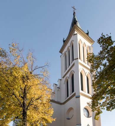 Zdjęcie nr 21: Kościół św. Michała Archanioła jest usytuowany na wysokim wzniesieniu w centrum Mszany Dolnej, na północ od głównej drogi z Raby Niżnej do Kasiny Wielkiej. Teren przykościelny jest otoczony wysokim murem posadowionym na kamiennej podmurówce oraz słupkach z nieregularnych ciosów kamienia i z żeliwnym płotem. W części północnej muru zlokalizowana jest szeroka brama, a od strony południowo-wschodniej na teren przykościelny prowadzą wysokie schody i bramka w murze. 

Kościół jest orientowany, murowany, otynkowany, jednonawowy na rzucie krzyża łacińskiego z czworoboczną wieżą w fasadzie. Wnętrze tworzy wydłużone, zamknięte pięciobocznie, dwuprzęsłowe prezbiterium, które oddziela ściana arkady tęczowej. Nawa jest szersza, czteroprzęsłowa, nakryta sklepieniem krzyżowo-żebrowym. Ramiona transeptu zwyczajowo zwane kaplicami są jednoprzęsłowe, otwarte szerokimi arkadami do nawy. Sklepienie nad skrzyżowaniem nawy z transeptem gwiaździste. Prezbiterium z nawą są połączone szeroką, ostrołukową arkadą w ścianie tęczowej. Od północy i od południa do prezbiterium przylegają dwie zakrystie na planie prostokąta, zamknięte trójbocznie. Wejście do zakrystii zaznaczone wysoką ostrołukową arkadą. Na zachodniej ścianie nawy chór muzyczny, wsparty na dwóch kolumnach, dostępny klatką schodową od nawy. 

Nawę oświetlają umieszczone w południowych i północnych ścianach prostokątne, zamknięte ostrołukowo okna, takie same znajdują się w prezbiterium; w wieży okno koliste w pierwszej kondygnacji, a w wyższych ostrołukowe wąskie okienka zamknięte żaluzjami. Wszystkie okna w nawie i prezbiterium wypełnione są witrażami lub ozdobnymi przeszkleniami. Do kościoła prowadzi główne wejście od strony zachodniej oraz dwa mniejsze w przybudówkach przy zakrystiach.

W zewnętrznej elewacji kościoła widoczny jest niewysoki kamienny cokół, otynkowany. Prezbiterium, niższe od nawy, oszkarpowane. Nawa również oszkarpowana, nakryta dachem dwuspadowym z wieżą na sygnaturkę na skrzyżowaniu nawy z transeptem. Ramiona transeptu od strony północnej i południowej, a także nawa od strony wschodniej zakończone są wysokim szczytami schodkowymi, ze ścianami ozdobionymi ostrołukowymi blendami. Na zachodnim zakończeniu nawy znacznie niższy szczyt schodkowy. Do zachodniej fasady kościoła dostawiona jest wysoka założona na planie kwadratu wieża-dzwonnica w narożach wzmocniona kamiennymi szkarpami. W dolnej kondygnacji, na osi kościoła, prostokątne wejście do kruchty zaakcentowane dwoma stopniami oraz przedsionkiem w kształcie ostrołukowej arkady, zamkniętej dodatkowo trójkątnym szczytem pokrytym blaszanym daszkiem; powyżej rozglifione koliste okno. Po lewej stronie wejścia do kościoła w płytkiej wnęce umieszczone jest popiersie księdza Józefa Stabrawy z tablicą pamiątkową. 

