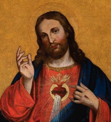 Zdjęcie nr 19: Ołtarz architektoniczny, jednokondygnacyjny, jednoosiowy ze zwieńczeniem. Mensa drewniana, sarkofagowa, ustawiona na parze nóżek w kształcie kul ujętych w górnej partii liśćmi laurowymi z kamiennym portatylem. Na ściance przedniej ozdobiona jest parą płycin w kształcie leżących prostokątów o wklęsłych bokach wewnętrznych; pomiędzy nimi płycina w kształcie koła ze złoconym napisem na niebieskim tle „ALTARE PRIVIL(EGIATUM)”. Retabulum ustawione jest na zdwojonym cokole o zryzalitowanych bokach. Nastawa ujęta parą zdwojonych pilastrów z kapitelami jońskimi, wspierających przełamujące się ponad nimi belkowanie. Pole środkowe retabulum w kształcie stojącego prostokąta, ujęte profilowaną i złoconą ramą z motywem wąskiej szarfy oplatającej cieniutki wałek; w polu obraz Najświętszego Serca Jezusa. Retabulum flankowane jest po bokach parą ażurowych uszaków w formie stylizowanej wici roślinnej z kwiatami. Górną partię trzonów pilastrów zdobi para festonów z liści laurowych, trzony dekorowane są grawerowanymi zwisami w formie gałązek z kwiatami i owocami. W dolnej i górnej partii pola środkowego retabulum ornamentyka rocaille’owa. Gzyms retabulum ozdabia jońska kostka. Zwieńczenie o wklęsłych bokach, ujęte parą wygiętych pilastrów na niewysokich cokołach, podtrzymujących wyłamujące się ponad nimi belkowanie. W polu głównym znajduje się promienista gloria z monogramem maryjnym pośrodku, otoczonym wieńcem z obłoków. Krawędzie boków zdobione są liściastymi gałązkami. Na gzymsie retabulum, po bokach ustawiona jest para aniołków. Struktura ołtarza polichromowana jest w odcieniach szarości, część dolna w kolorze ciemnoszarym, a górna w jasnoszarym; pola płycin antepedium malowane w odcieniach błękitów. Partie detalu architektonicznego i ornamentyka złocone i srebrzone. 
