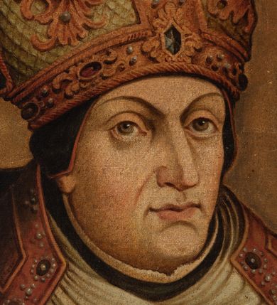 Zdjęcie nr 2: Biskup zwrócony trzy czwarte w lewo, ukazany w półpostaci. Twarz podłużna, duże i migdałowe oczy, nos długi i szeroki, wąskie usta. Biskup ubrany jest brązowy ornat z pretekstą krzyżową z przodu, humerał; na głowie ma założoną infułę. Tło jednolite i jasnobrązowe. W prawym, górnym narożu obrazu tarcza z godłem herbu Abdank oraz literami „I[OANNES] C[HOJEŃSKI] / E[PISCOPUS] C[RACOVIENSIS]”. Na odwrociu napis: „J. Choiński / E. C. / KOPIA / Z KOŚCIOŁA / X.X. FRANCISZKANÓW / w KRAKOWIE / R. 1883 L. L.”. 
