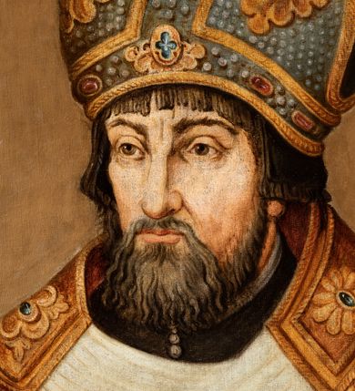 Zdjęcie nr 2: Biskup ukazany niemal frontalnie, z głową zwróconą lekko w prawo, ubrany w dalmatykę i infułę na głowie, z pastorałem przy opartym na lewym ramieniu. W lewym, górnym narożu obrazu tarcza ujeta labrami i zwieńczona infułą z godłem herbu Radwan oraz literami 
A(NDREAS) Z(EBRZYDOWSKI) / E(PISCOPUS) C(RACOVIENSIS) Ii daty 1551-1560”. Na odwrociu napis: „KOPIA / Z KOŚCIOŁA / X.X. FRANCISZKANÓW / W KRAKOWIE / R 1883. / L. L.”.