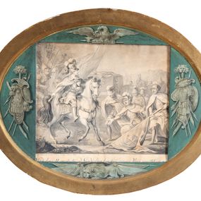 Zdjęcie nr 1: U dołu napisy: "Michael Stachowicz invenit et deline Cracovia 1819.19." i "Vladislaus II prostratis ad Grundvaldum Cruciferis exuvias Ulrici remittit a. 1410."