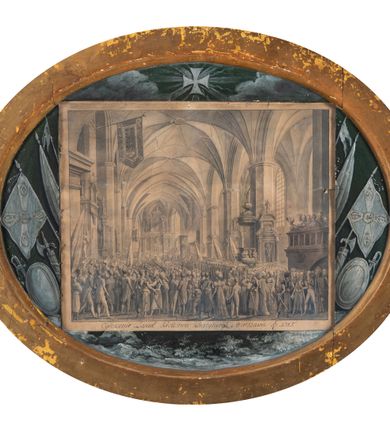 Zdjęcie nr 1: U dołu napisy: &quot;Michael Stachowicz invenit delin Cracovia 1821&quot; i &quot;Ogłoszenie Zasad Królestwa i Konstytucji w Warszawie R. 1815.&quot;