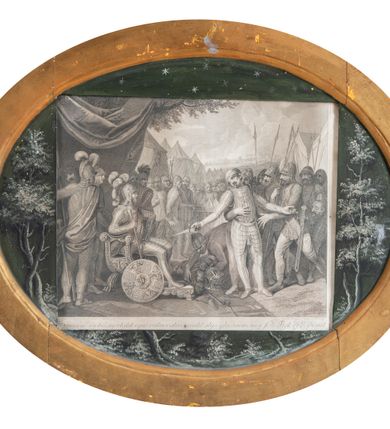 Zdjęcie nr 1: U dołu: "Franciscus Smuglewicz Invenit et delineavit Varsavia", "E. G. Krüger Sculpvit Dresden" oraz "Jigmanus (?) victus mortaliterque vulneratus resistit alys gladum, nisi soli Victori deponit"