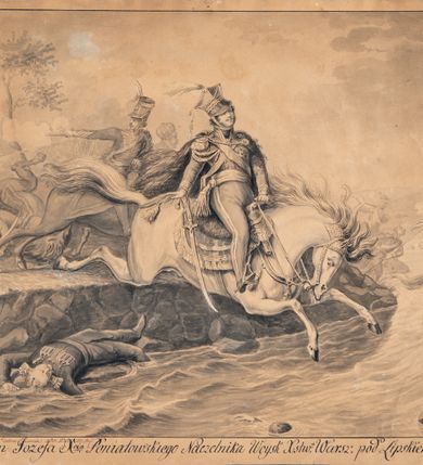 Zdjęcie nr 2: "Michael Stachowicz deline Cracovia d. 31 Martii 1821 an"
"Zgon Józefa Xcia Poniatowskiego Naczelnika Woysk Xstwa Warsz: pod Lipskiem. R. 1813 ."