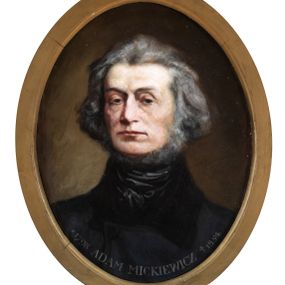 Zdjęcie nr 1: Wzdłuż dolnej krawędzi napis "*  1798 Adam Mickiewicz + 1854"