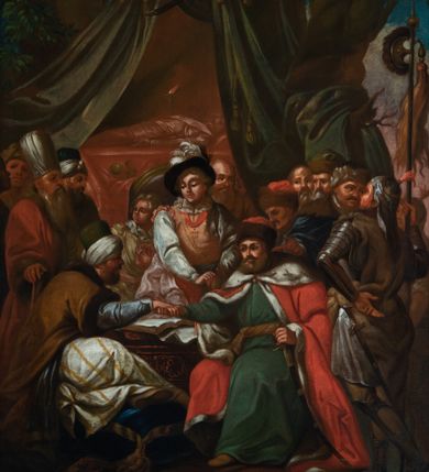 Zdjęcie nr 1: W lewym, dolnym rogu sygnatura "Michał Stachowicz malował (?) / w Krakowie / 1819 R."