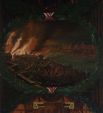 Zdjęcie nr 4: Na dole obrazu napis: "Stanisław August - ostatni z Dynastyi i elekcyi: Król Pols: W. X: Lit: / Od Pawła I Cesarza wszech Rossyi / pogrzebem w Peterzburgu pożałowany. / dnia 22. Lutego R. 1798"