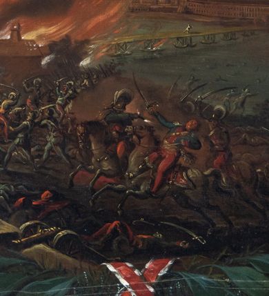 Zdjęcie nr 15: Na dole obrazu napis: "Stanisław August - ostatni z Dynastyi i elekcyi: Król Pols: W. X: Lit: / Od Pawła I Cesarza wszech Rossyi / pogrzebem w Peterzburgu pożałowany. / dnia 22. Lutego R. 1798"