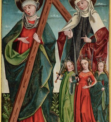 Zdjęcie nr 24: Nastawa ołtarzowa w formie tryptyku z ruchomymi skrzydłami. Na środku scena ze św. Stanisławem tronującym między św. Mikołajem i św. Wawrzyńcem. Na skrzydłach przedstawiono pary świętych: po lewej u góry św. Jana Chrzciciela i św. Andrzeja, na dole św. biskupa z księgą oraz św. biskupa z wrzecionem. Po prawej u góry św. Macieja i św. Jakuba, poniżej św. Michała Archanioła i św. Jerzego. Na zamkniętych skrzydłach również pary świętych: na lewym u góry św. Urban i św. Walenty, poniżej św. Klara i św. Otylia. Na prawym u góry św. helena i św. Zofia , na dole św. Apolonia i św. Afra. 