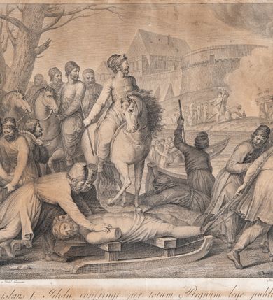 Zdjęcie nr 2: Napis w lewym dolnym rogu „Franciscus Smuglewicz invent et delin Varsovia”.
W prawym dolnym rogu „Hieri Carattori sculp. Romae”.
Na dole napis „Mieczysław I. bałwochwalstwo w Polscze obala. R. 965.”