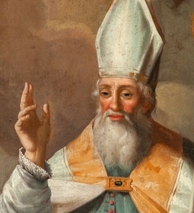 Zdjęcie nr 33: Ołtarz jednoosiowy, jednokondygnacyjny ze zwieńczeniem. Podwójny cokół z wąską, drewnianą mensą ołtarzową, tabernakulum ze spływami wolutowymi. Retabulum flankowane dwiema ćwierć kolumnami skierowanymi po ukosie na zewnątrz, z których każda ujęta parą korynckich, kanelowanych pilastrów dźwigających przełamujące się nad nimi belkowanie i dwa faliste naczółki. Na tle pilastrów, na konsolach stoją dwa uskrzydlone anioły. Zwieńczenie ujęte spływami wolutowymi, zakończone dwiema profilowanym, lekko falistym gzymsem z dwiema stykającymi się wolutami. W polu głównym szeroka, złocona, prostokątna rama z obrazami „Św. Mikołaj” i "Wizja św. Franciszka" na zasuwie, w zwieńczeniu owalny obraz w złoconej ramie z przedstawieniem św. Antoniego. Figury aniołów wydrążone, ukazane w kontrapoście, z dłońmi wysuniętymi do przodu; anioł po lewej trzyma chustę. Ich twarze są owalne o regularnych rysach, z brązowymi puklowanymi włosami sięgającymi ramion. Z tyłu przymocowane duże, złote skrzydła. Ubrane są w długie, złote szaty o ostrym zarysie, odsłaniające klatkę piersiową i jedną z nóg. W partii belkowania para nagich puttów ze złoconymi opaskami na biodrach ujmujących kartusz w rokokowym obramieniu z chrystogramem. Na naczółkach z kolei siedzą nagie putta z przepaskami na biodrach i złotymi skrzydełkami. Na dekorację ornamentalną składają się drobne motywy roślinne, kampanule na ćwierćkolumnach, zwisy róż i gałązek wokół obrazu w zwieńczeniu i efektowna podwójna muszla palmetowa w zwieńczeniu. 
