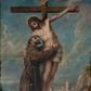 Zdjęcie nr 1: Obraz w kształcie stojącego prostokąta ukazuje wizję św. Franciszka. Święty obejmuje ciało wiszacego na krzyżu Chrystusa. W tle widok Jerozolimy. W prawym dolnym rogu sygnatura "m[alował] X[iądz] D[oktor] J[ózef] K[aczmarczyk] / 1907".