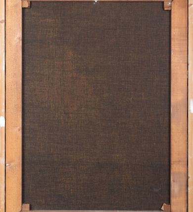 Zdjęcie nr 119: Czternaście obrazów uzyskało ten sam kształt stojącego prostokąta, obramienionego prostą, złoconą i profilowaną ramą. W polach obrazowych znalazły się wielopostaciowe kompozycje umieszczone najczęściej na tle pejzażu, ale także i architektury. Narracja każdego z obrazów skupia się na osobie Chrystusa, któremu towarzyszą inni ludzie, zgodnie z tematyką kolejnej stacji. Namalowane postacie wykonują gwałtowne i dynamiczne gesty. Na ich twarzach o jasnych karnacjach widoczne są różne emocje. Postacie ubrane są w obficie drapowane szaty o intensywnej i kontrastowej kolorystyce. Cykl przedstawia: 1) Sąd Piłata, 2) Jezus bierze krzyż na ramiona, 3) Pierwszy upadek Chrystusa, 4) Chrystus spotyka matkę, 5) Szymon z Cyreny pomaga nieść krzyż Jezusowi, 6) Weronika ociera twarz Jezusa, 7) Drugi upadek pod krzyżem Chrystusa, 8) Jezus upomina płaczące niewiasty, 9) Trzeci upadek pod krzyżem Chrystusa, 10) Obnażenie z szat Jezusa, 11) Przybicie do krzyża Chrystusa, 12) Śmierć Chrystusa na krzyżu, 13) Opłakiwanie Jezusa, 14) Złożenie Chrystusa do grobu.  